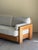 Newly refinished solid oak sofa with new foam seats and upholstery. By Howard Furniture, USA 1950, missing its original...