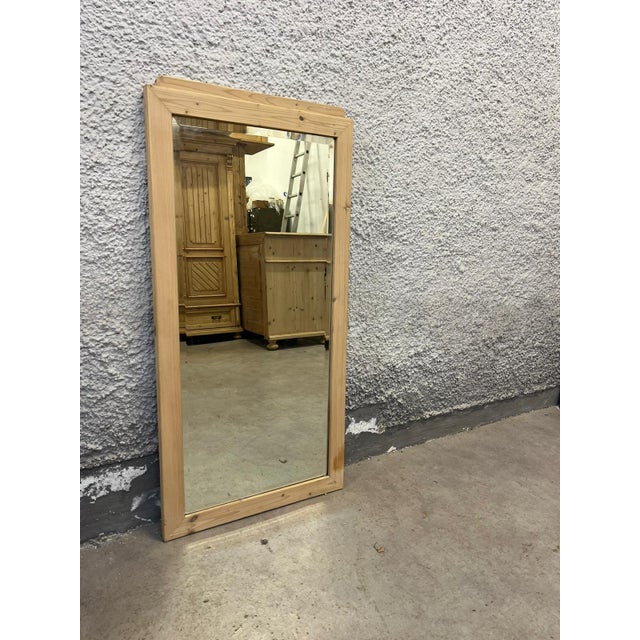 Art Nouveau Faceted Mirror with Surrounding Facet For Sale - Image 3 of 6