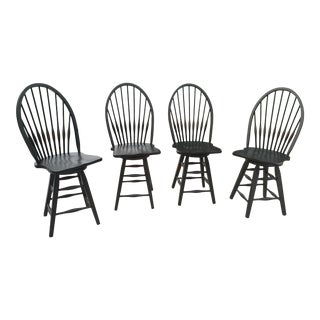 Windsor Back Swivel Counter Stools - Set of 4 For Sale