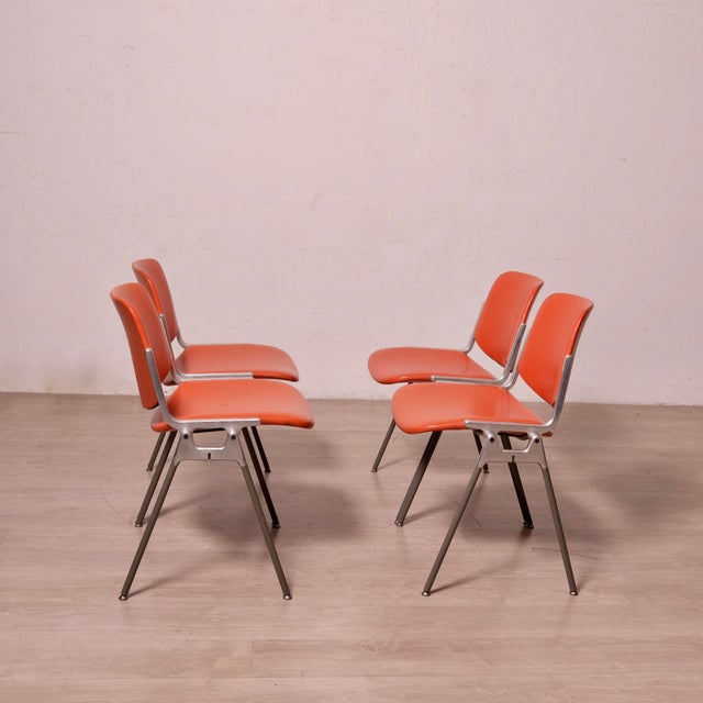 LDSC 106 Chairs in Leather by Giancarlo Pirretti for Jec Castelli, 1970s, Set of 4 For Sale - Image 18 of 18