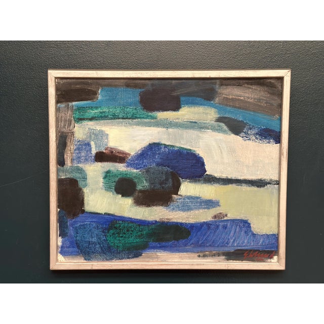 Bengt Eklund, Blue Coast (Blå Kust), 1950s, Oil on Canvas, Framed For Sale - Image 11 of 15