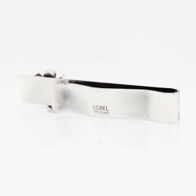 Vintage Mid-Century Modernist Paul Lobel Sterling Silver Tie Clip or Money Clip For Sale - Image 11 of 11