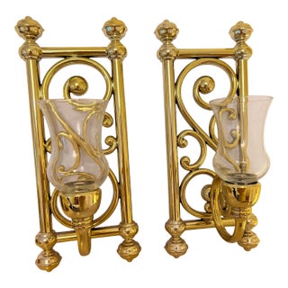 1970s Syroco Wall Sconce Candle Holders, a Pair For Sale