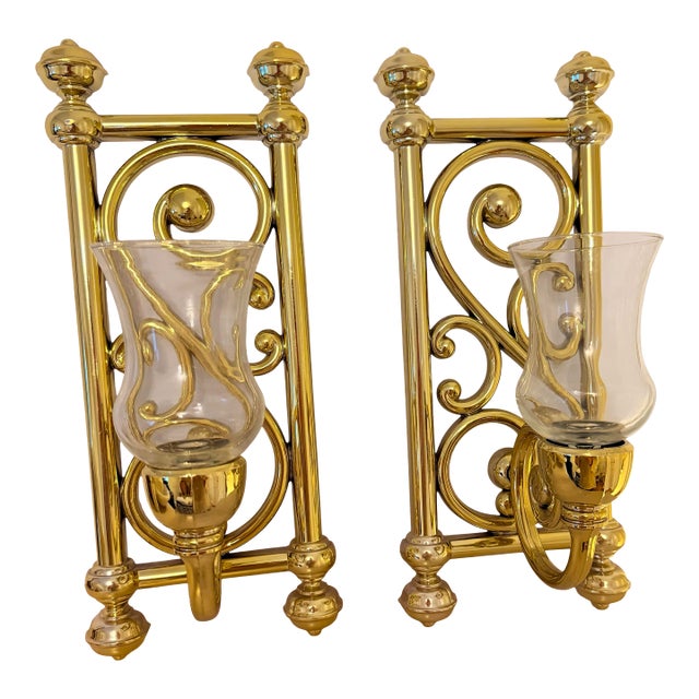 1970s Syroco Wall Sconce Candle Holders, a Pair For Sale