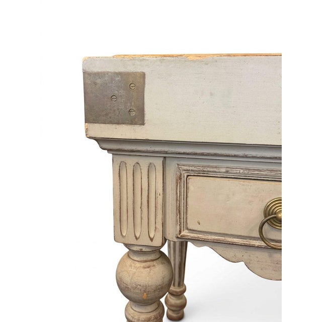 Early 20th Century French Provincial Butcher's Block With Brass Details For Sale - Image 9 of 18