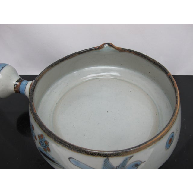 Ken Edwards El Palomar Blue Bird Tonala Mexico Folk Art Pottery Casserole For Sale - Image 10 of 11