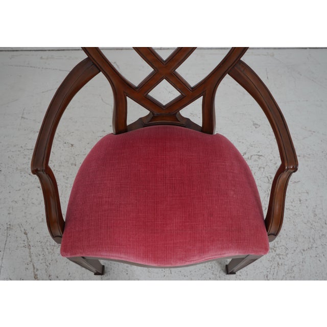Wood Ethan Allen Sweetheart Shape Shield Back Armchair For Sale - Image 7 of 12