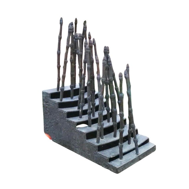 1980s Important Abstract Expressionist Cast Bronze Sculpture by Artist Mary K. Seyfarth, 20” High For Sale - Image 11 of 13