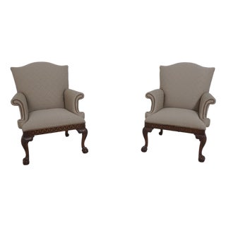 Pair Ardley Hall Ball & Claw Newly Upholstered Chairs For Sale