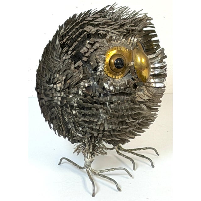 Black Large Brutalist Metal Work Figure of an Owl, Attributed Sergio Bustamante For Sale - Image 8 of 13