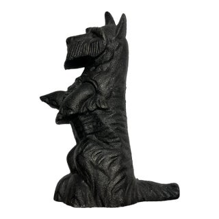 Vintage Cast Iron Scottie Dog Door Stop For Sale