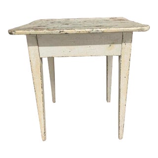 1950s Swedish Rustic Painted Wood Farmhouse Dining Table For Sale