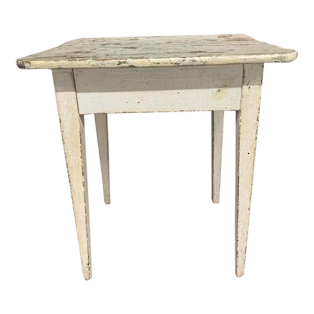 1950s Swedish Rustic Painted Wood Farmhouse Dining Table For Sale