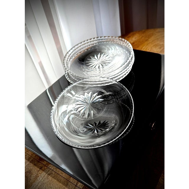 English Cut Glass Dessert Plates from Webb Corbett, 1950, Set of 5 For Sale - Image 13 of 14