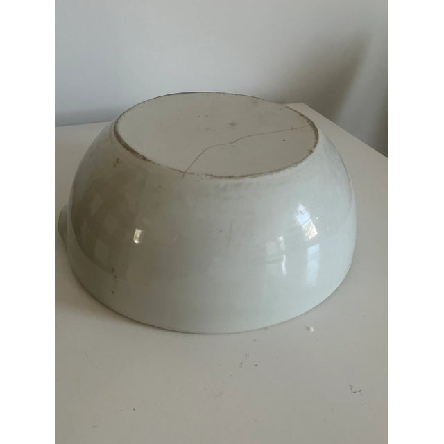 Boho Chic 1930s Large Vintage Stoneware Spouted Bowl With 15 Vintage Softballs For Sale - Image 3 of 10