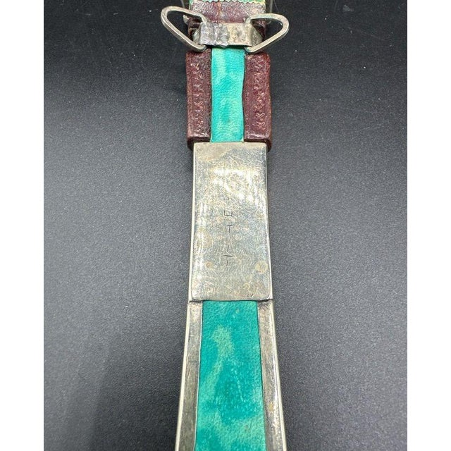 African Tuareg Dagger With Hand Tooled Leather & Metal Scabbard For Sale - Image 3 of 16