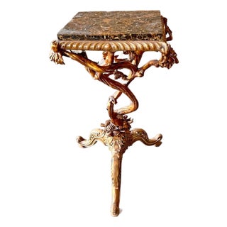 Italian Grotto-Style Branch and Bird Figural Pedestal Side Table by Maitland-Smith - Fd For Sale