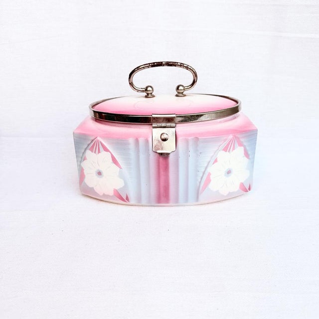 Cookie Tin in Floral Porcelain, 1920s, in Very Good conditions. Designed 1920 to 1949