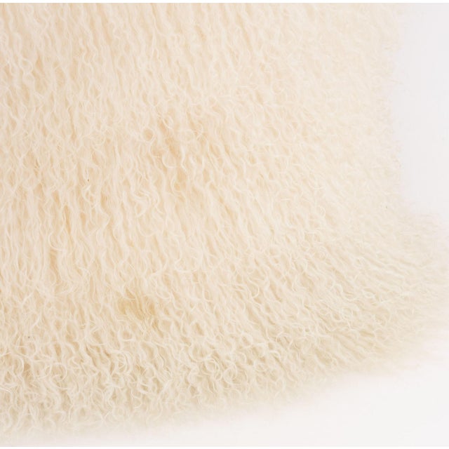Early 21st Century White Mongolian Lamb Pillows, Pair For Sale - Image 5 of 6