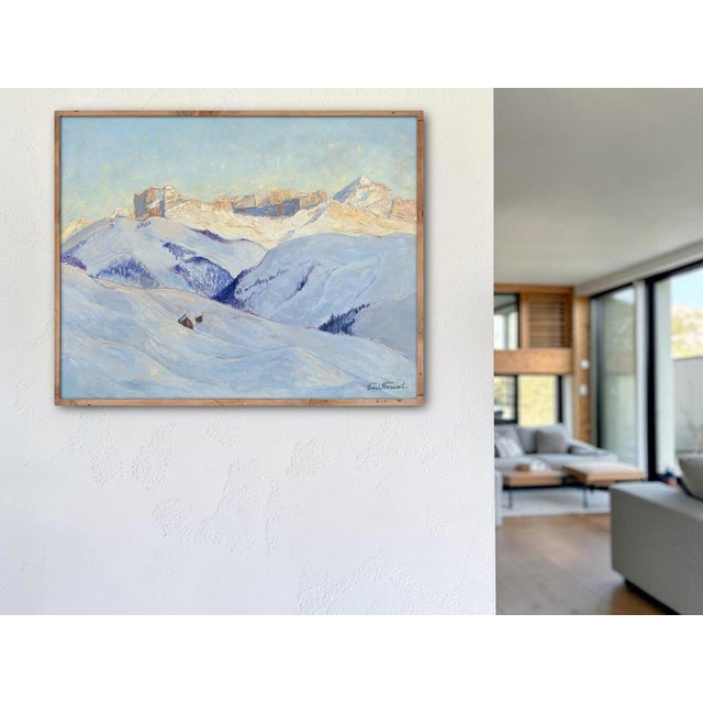 Emil Donat, Sunset Over the Dolomites, Early 1900s, Oil on Canvas For Sale - Image 16 of 18