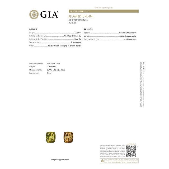 2.07 Carat Alexandrite Diamond 18k White Gold Ring, Gia Certified, Size 6.5 For Sale In Los Angeles - Image 6 of 7