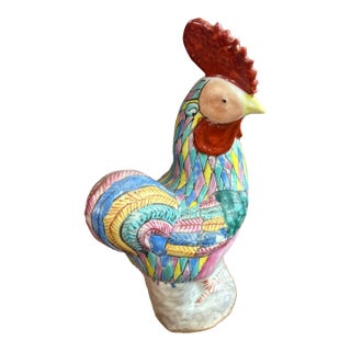 Chinese Export Porcelain Polychrome Rooster For Sale