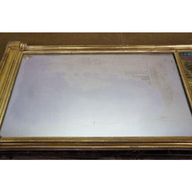 Antique Federal Regency Giltwood Trumeau Eglomise Reverse Painted Pier Mirror For Sale - Image 14 of 16