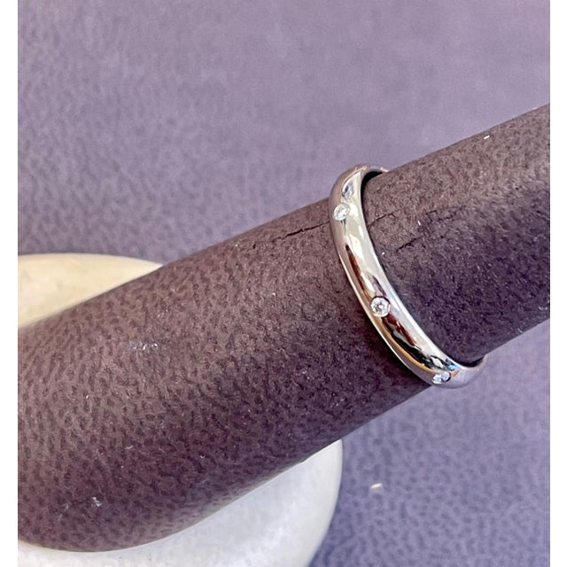 Metal 8 Flush Set Bezel Diamond Eternity Wedding Band in 14 Karat White Gold For Sale - Image 7 of 18