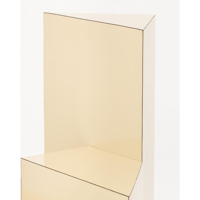 Cream Modern Cream Laminate Geometric Display Stand For Sale - Image 8 of 8
