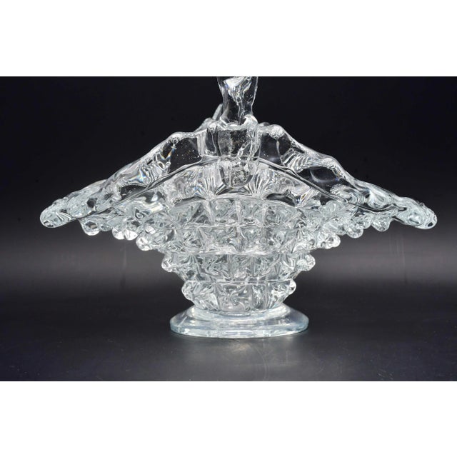 Barovier Rostrato Murano Italian Glass Basket Centerpiece Vase, 1940s For Sale - Image 6 of 14