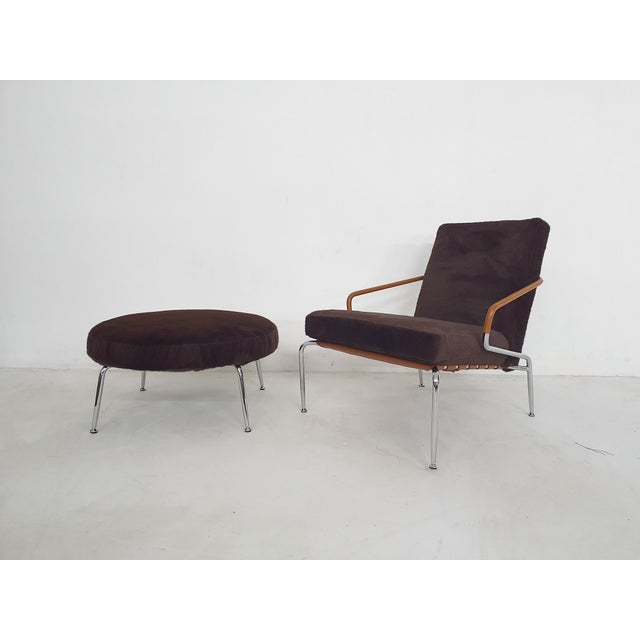Set of Lounge Chair and Ottoman by Rodolfo Dordoni for Minotti Berman, Italy, 1990s For Sale - Image 6 of 18