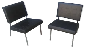 Set of Vintage Leatherette Easy Chairs