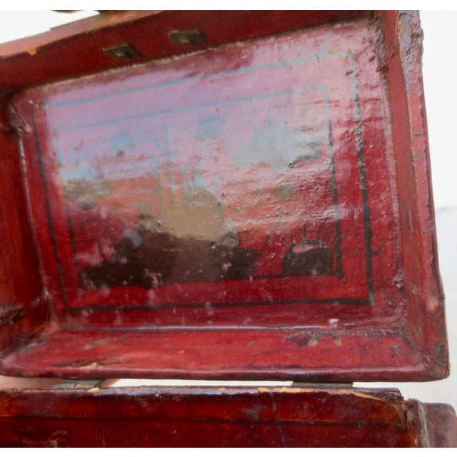 Antique Chinese Leather Card Box For Sale - Image 9 of 10
