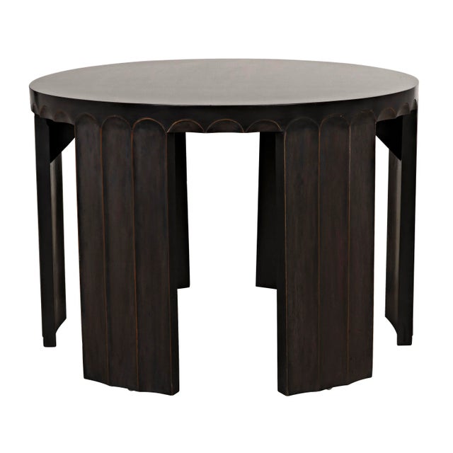 NOIR Fluted Side Table, Pale with Light Brown Trim For Sale In Los Angeles - Image 6 of 6