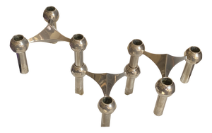 Vintage S22 Candlesticks and Adjustable Candles from NAGEL, 1970, Set of 12