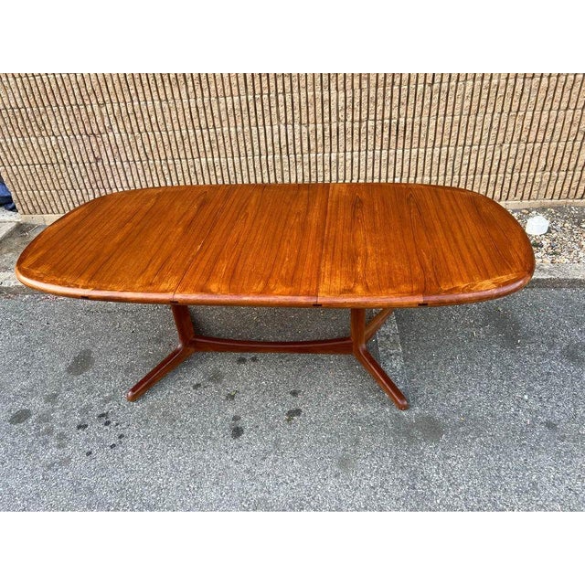 Mid 20th Century Mid Century Solid Teak Dining Table With Leaf. 1960s. For Sale - Image 5 of 11