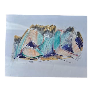 Late 20th Century Jack Meanwell Figural Nude, Oil Pastel For Sale