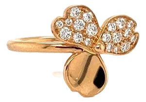 Tiffany & Co. Paper Flower Diamond 18k Rose Gold Ring - Size