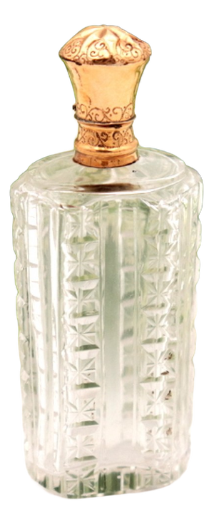 Glass Perfume Bottle with Gold Lid