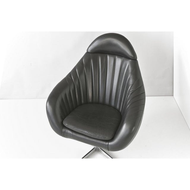Dutch Swivel Bucket Chair in Leather, 1960s For Sale - Image 9 of 11