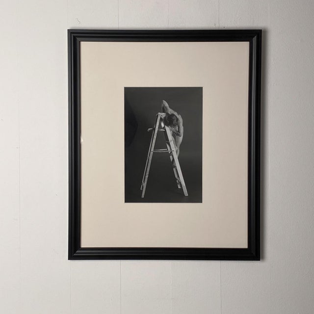 1960s Vintage Art Photograph of a Man on a Ladder For Sale - Image 5 of 5