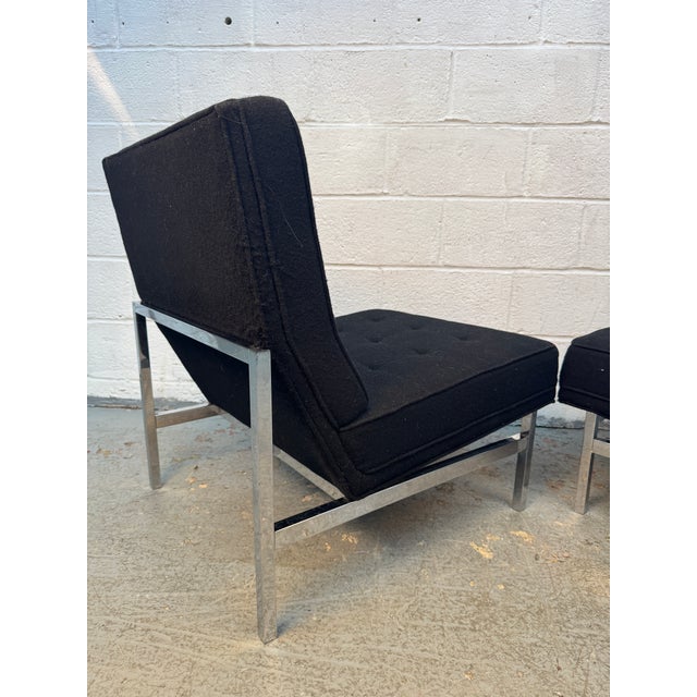 Mid-Century 'Model 51' Armless Slipper Lounge Chairs Attributed to Florence Knoll For Sale - Image 10 of 15