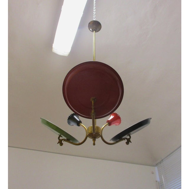 1950s Mid-Century 3-Light Chandelier, Italy, 1950s For Sale - Image 5 of 10
