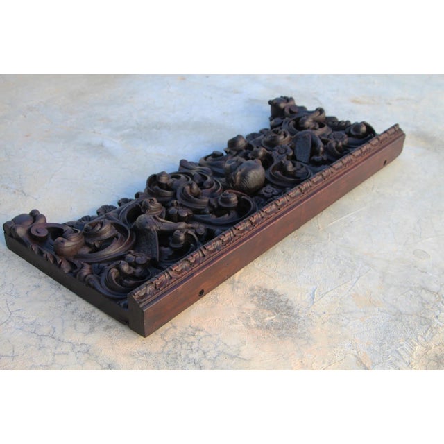 18th Century 18th Century Antique Wooden Cherub, Baroque Wall Retable For Sale - Image 5 of 12