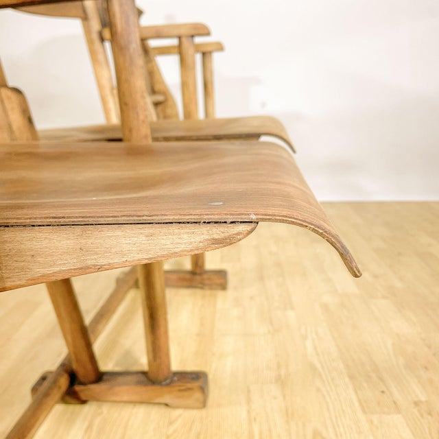 Brown Wooden Four-Seat Cinema Bench, Italy, 1950s For Sale - Image 8 of 18