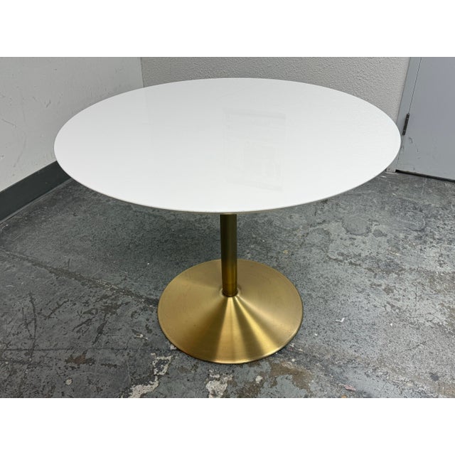 Modern Cb2 Odyssey Brass Round Dining Table For Sale - Image 3 of 12
