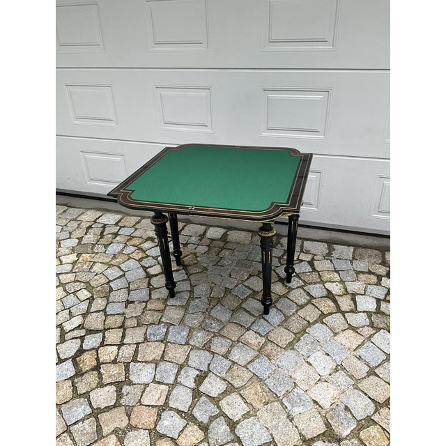 Black Antique Napoleon III Game Table, 1860 For Sale - Image 8 of 18