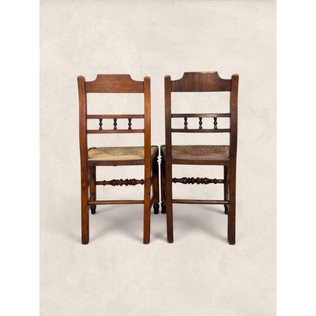 Antique English Oak Pair of Occasional Chairs C 1900 For Sale In Tampa - Image 6 of 10