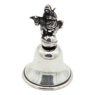 Silver Bell with Donkey on Sphere For Sale