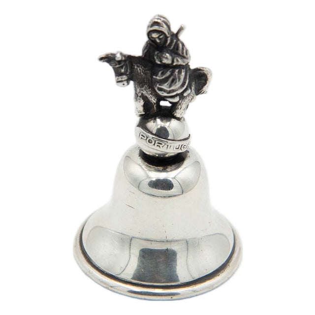 Silver Bell with Donkey on Sphere For Sale
